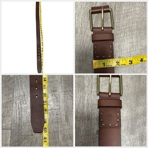 Men’s Realtree 1 1/2” Wide 40” Long 32 - 34 Leather Belt Brown Metal Buckle Uesd